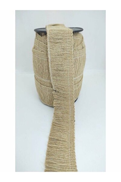 Fiyonks Atölye Ψάθινη κορδέλα φούντα 1 μέτρο, ψάθινη κορδέλα με κρόσσια, διακοσμητική κορδέλα