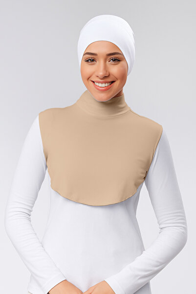 Mesa Charm Combed Cotton Neck Collar Half Turtleneck Non-Slip Buckle Posture Non-Sweat Beige