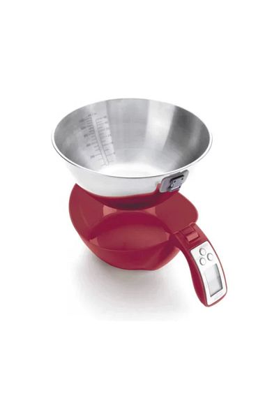 Lacor Cantar digital cu bol gradat detasabil, Red Scale, capacitate maxima 5 kg