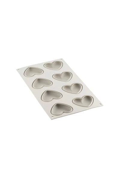 silikomart Kit pentru mini tarte, Silikomart, Kit Mini Tarte Petit Amour, 8 cavitati