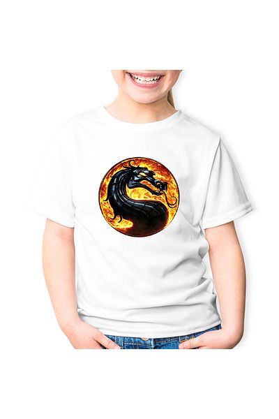 OEM Tricou copii Mortal Kombat Sarpe Dragon Video Games Gold