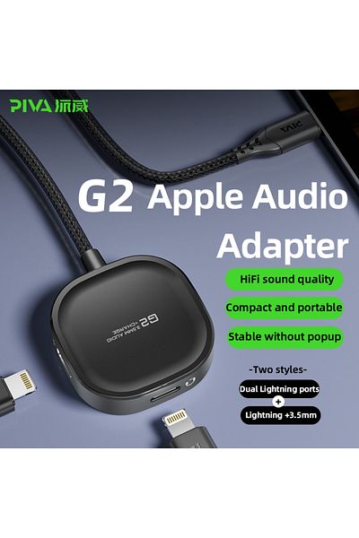 piva Beva 2 in 1 G2L PRO iPhone Lightning Connector with 2 Charging Ports and Type-C Headphones to Work at the Same Time