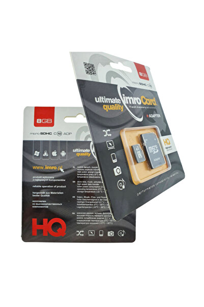 Imro Card de memorie micro SDHC 8 Gb clasa 10, 01547, cu adaptor