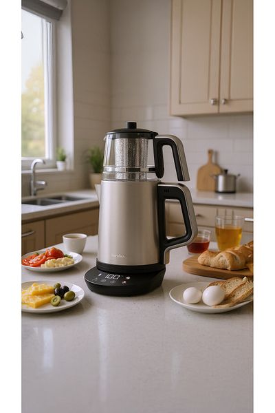 Bambum Zelda Digit Glass Chamber Tea Machine Beige Digital