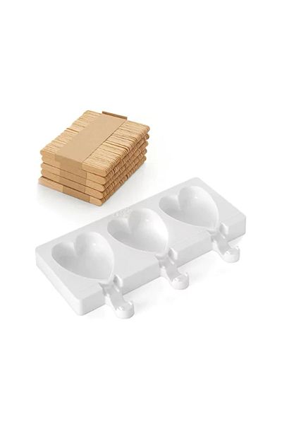 silikomart Silicone ice cream mold, Gel03m Mini Heart, 3 cavities