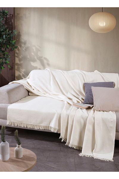 Miracolo Home Cotton Front Fringed 170X210 Seat Cover