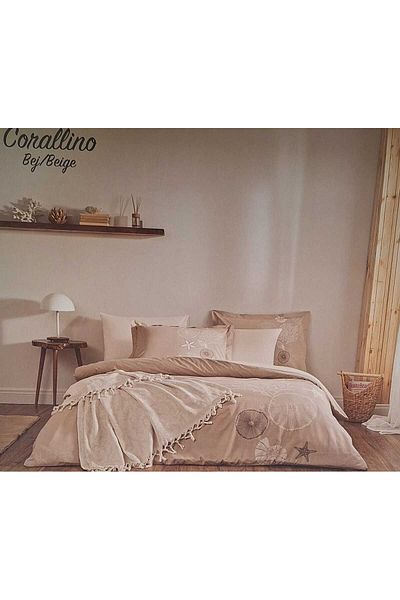 Özdilek ΣΕΤ ΠΙΚΕ ΠΑΠΛΩΜΑΤΟΣ CORALLINO ΜΠΕΖ ΔΙΠΛΟ