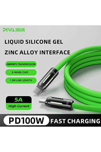 piva Beva FC-03 100W Type-C Lighting Cable Supports Android, iPhone 15/16, iPad C, Ideal for Gaming, 1.5m