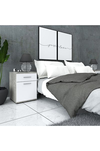 Meble NOPTIERĂ, ROCHIE DIN BETON, ALB MAT, MASA "1D1S"