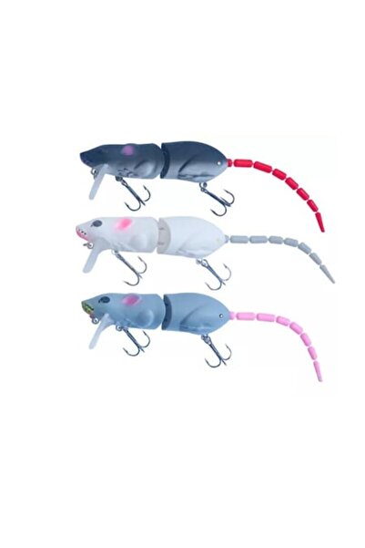 OEM Set 3 momeli de pescuit tip șobolan prădător, șoarece de suprafață wobble...