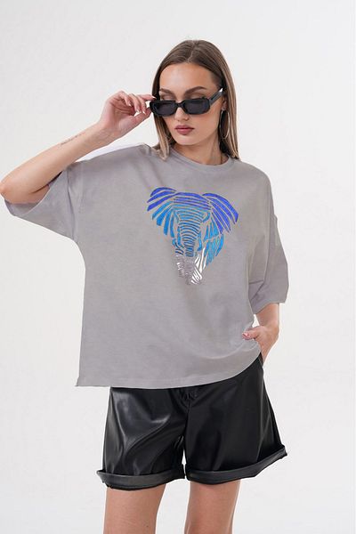 JANSO GROUP -Women's Cotton Printed 01027 Short Sleeve Tshirt Oversize Large Size