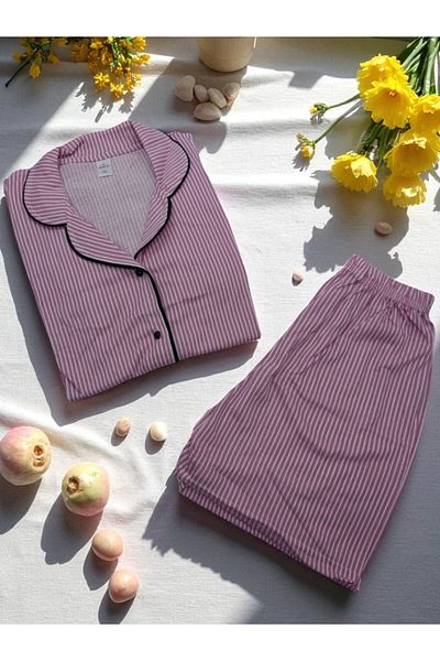 BEYAZTOPTAN 100% Ultra Soft Women's Cool Touch Combed Single Jersey 2-Piece Full Button Shorts Set! ! New Season ! !