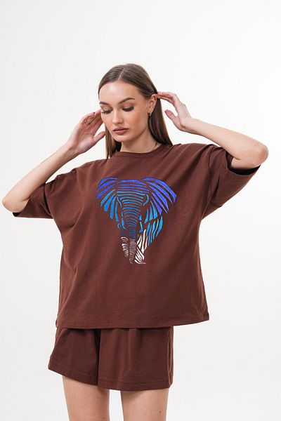 JANSO GROUP -Women's Cotton Printed 01027 Short Sleeve Tshirt Oversize Large Size
