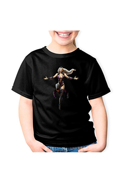 OEM Παιδικό μπλουζάκι Mortal Kombat Sindel Shao Kahn με μωβ χρυσά μαλλιά