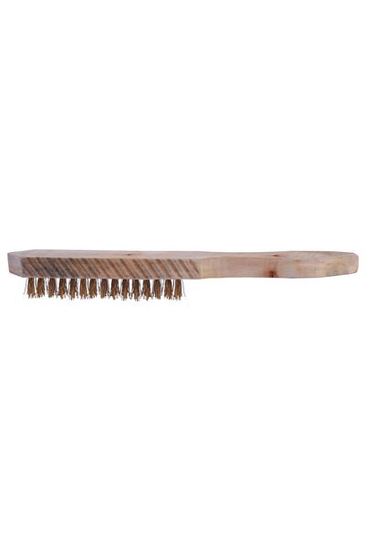 flores Wire brush, wooden handle, yellow teeth, 4 rows
