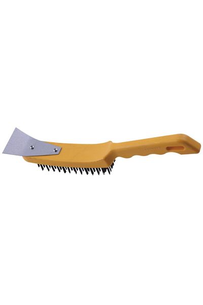 flores Wire brush for cleaning with sheet metal, 4 rows