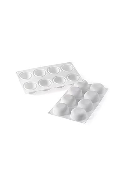 silikomart Silicone dessert mold, Stone, 8 cavities, Ø65 × 30 mm