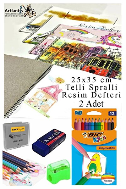 Artlantis 12 لونًا من الأقلام الزيتية الجافة مقاس 25 × 35 سم، دفتر رسم سبرالي...