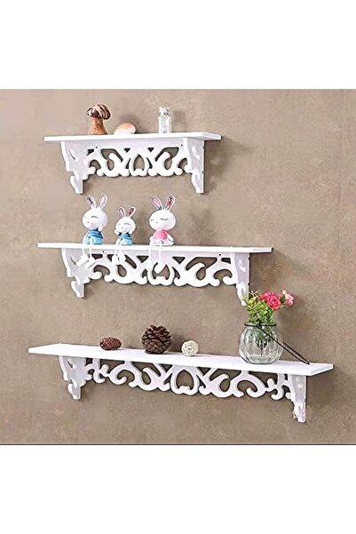 genric FFD Wall Shelf Wall Mounted Wooden Shelf Set Of 3 Floating Shelves Wooden Wall Storage Shelves W