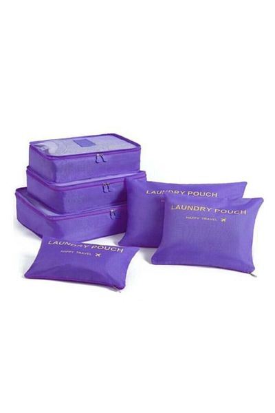 BellFyd Set 6 Piese Organizator Bagaje Calatorie, Rezistente la Apa - Mov