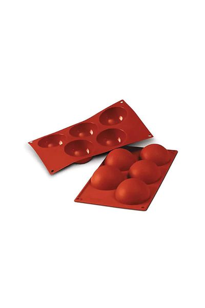 silikomart Semi-Spherical Silicone Mold, Hemisphere Sf001, 5 Cavities