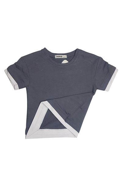 MK Mukko Kids Girls/Boys Seasonal Two Thread Anthracite Basic Shorts T-Shirt Bottom Top Set