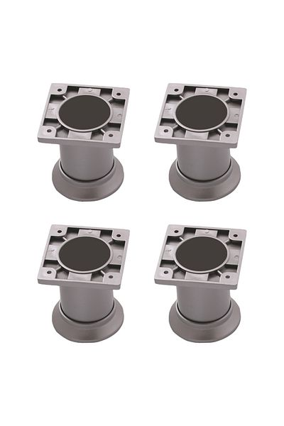 flores Round plastic furniture leg, matt chrome, 5 cm, 4 pcs / set