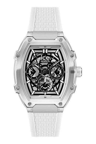 Ice Watch ICE Boliday Clear White Skeleton Date Medium Tonneau