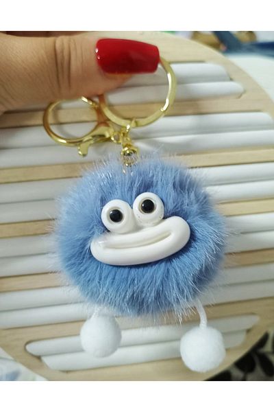 mos&more Accesoriu pentru geantă cu pompon cu gura de cârnați, breloc, ornament pentru mașină, farmec pentru geantă