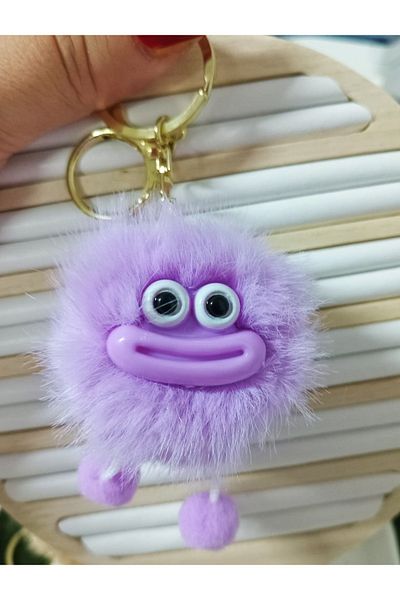 mos&more Sausage Mouth Pompom Bag Ornament Accessory Keychain, Car Ornament, Bag Charm
