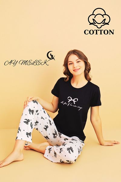 AYMELEK Women's Pajama Set Cotton Luxury Pajama Set
