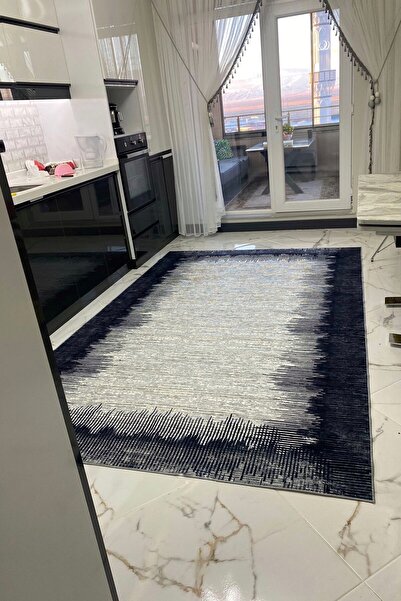 CENTER AVM Gri Halı Yıkanabilir Kaymaz Taban Mutfak Halısı Koridor Halısı Sal...