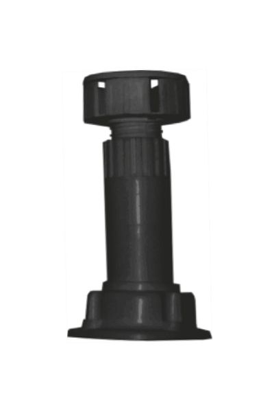 flores Black plastic furniture leg, 100 mm, 4 pcs / set