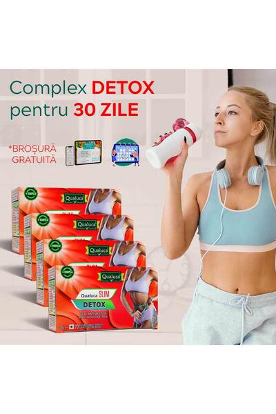 Qualuca Complex De Slabit - 30 zile | Ceai Detox | Set 4 cutii | 80 plicuri