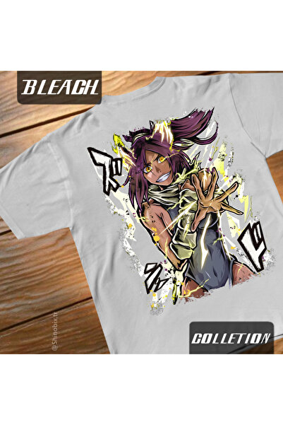 SHINOBIX تي شيرت مطبوع عليه Bleach Anime Yoruichi Shihouin Goddess of Thunder...