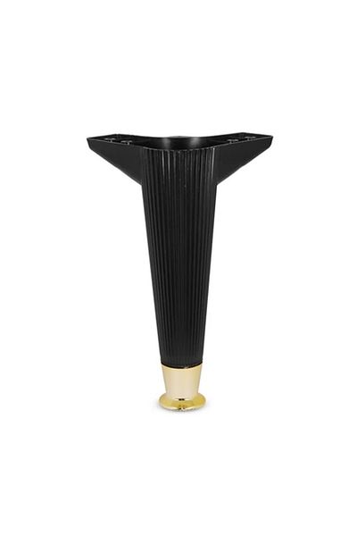 flores Black plastic furniture leg, Asya, 120 mm, 4 pcs / set