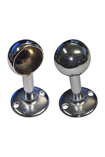 flores Metal bar end cap, shiny chrome, inner Ø 25 mm