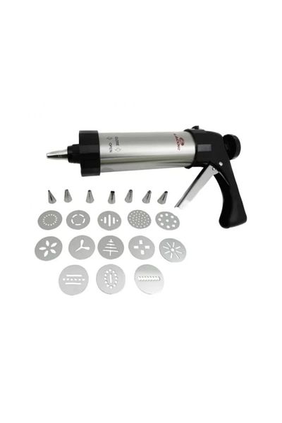 Lacor Stainless steel gun and 20-piece set for decorating cakes and biscuits