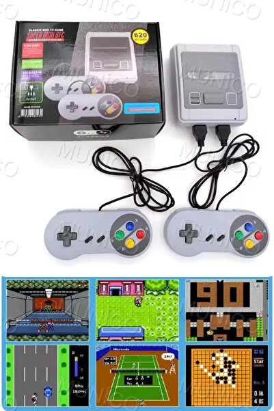 Munico 80LER 90LAR Klasik Game Tv Bağlanabilir 620 Oyunlu Nostanji Hediyelik Doğum Günü Joystick Ateri