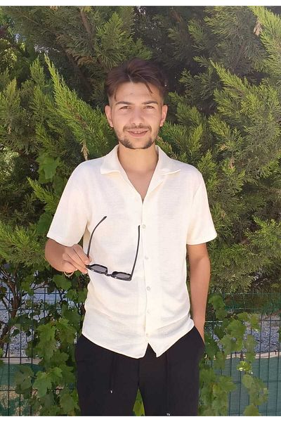 KING SEZAR Ανδρικό πουκάμισο 100% βαμβακερό αναπνεύσιμο ύφασμα Flamed Slim Fit Πουκάμισο με κουμπιά πέτο Ανδρικό πουκάμισο