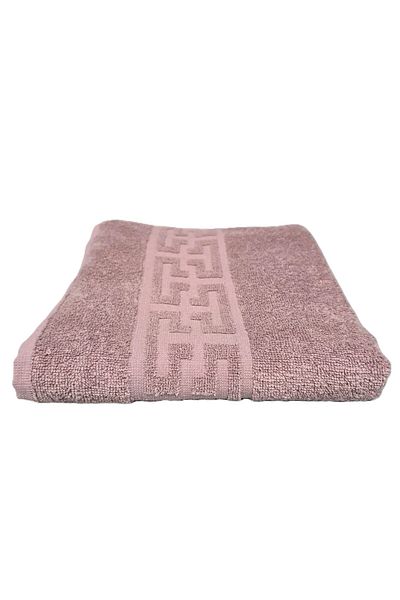 Kotonia Home Greek Border Jacquard bath towel, cotton, 500g/sqm Burnt pink, 50x90 cm