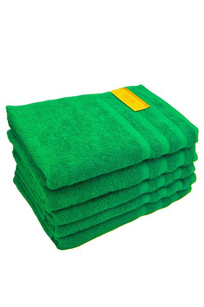 Kotonia Home Tess Jacquard Cotton Bath Towel, 400g/sqm, green, 70x130 cm