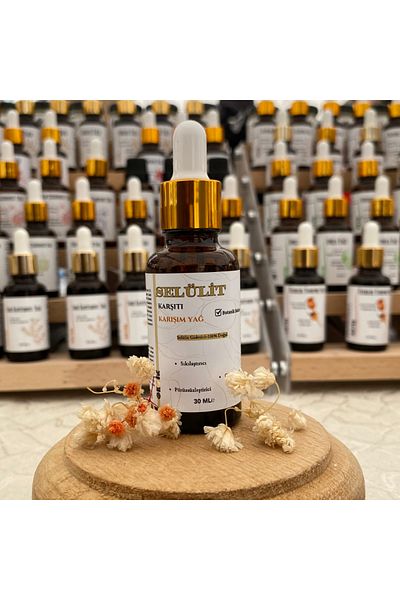 OKTİR Anti-Cellulite Oil Mix 30 ml (Sesame-Jojoba-Almond-Avocado-Greyfurt-Raspberry-Orange-Lavender)