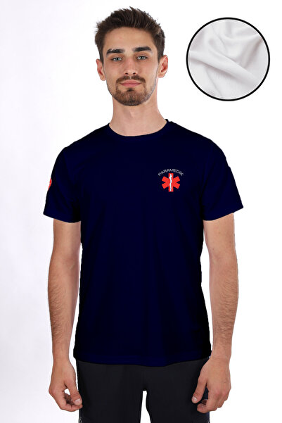Pratik Medikal Синій парамедик Dry Touch велосипедний комір футболка унісекс