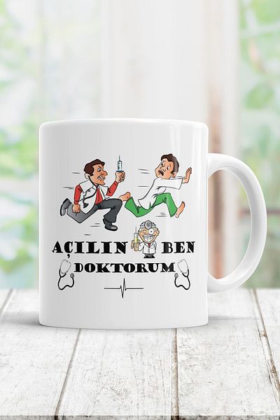 ÇELİKLER HEDİYE Open Up I'm a Doctor Printed Mug Cup