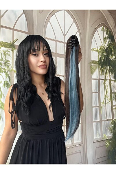 Suzan Peruk Gerçek saç dokusunda At kuyruğu Postiş Mandallı Tokalı Saç eklentisi