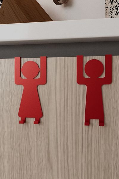 Grandmix Door Back Hanger with Female and Male Figures Metal Leg Hanger Set of 2 6 X 11 cm