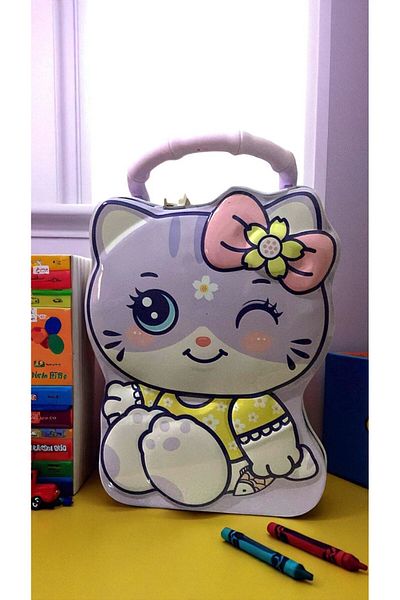 MİLAYS LİFE HOME COLLECTİON Cute Metal Hello Kitty Piggy Bank with Lock Protection