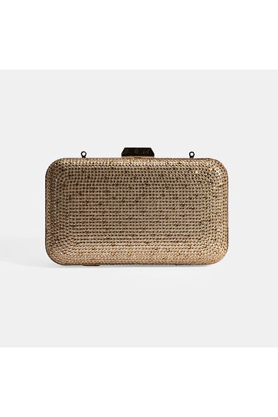 Desa Women's Gold Stone Detailed Portfolio Evening Bag