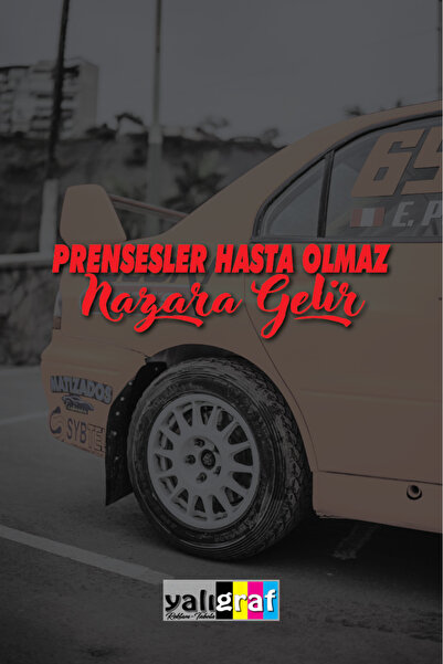 Yalıgraf Reklam Tabela ملصق سيارة الأميرة لا تمرض من الشيطان، رقائق معدنية لل...